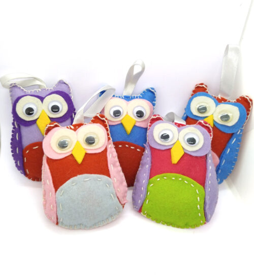 portachiavi gufo pannolenci