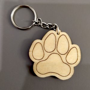 Portachiavi impronta di cane in legno