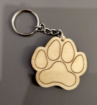 Portachiavi impronta di cane in legno