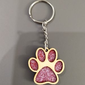 Portachiavi impronta di gatto glitter