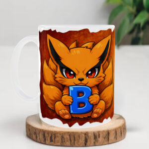 Tazza con lettera iniziale e nome - chibi kyuubi