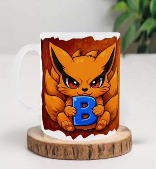 Tazza con lettera iniziale e nome - chibi kyuubi
