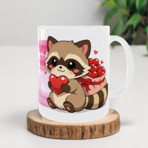 tazza per san valentino procione kawaii